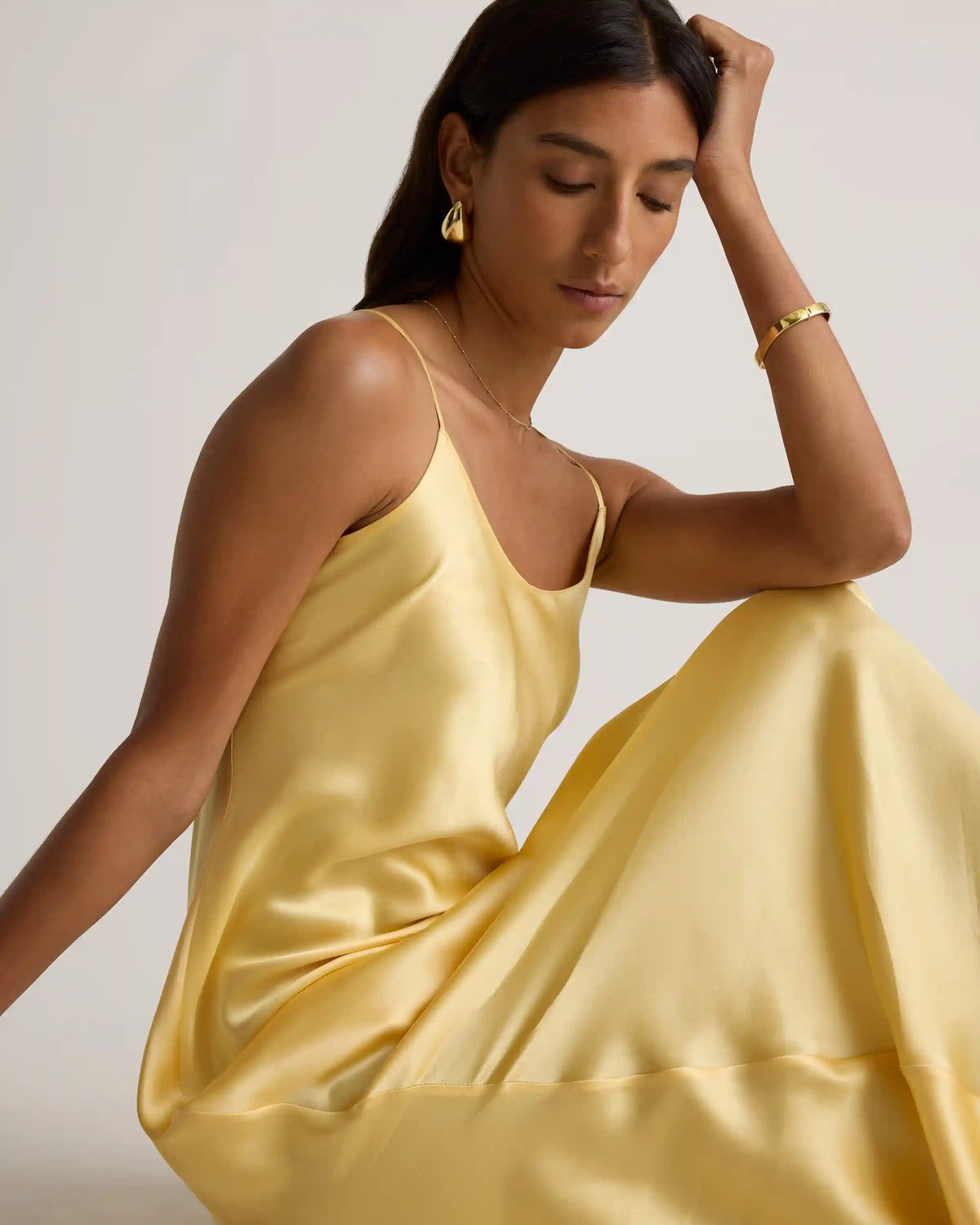 100% Washable Silk Maxi Slip Dress