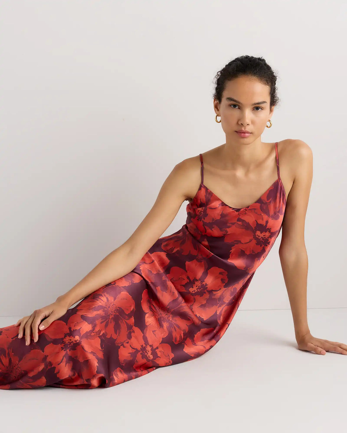 100% Washable Silk Maxi Slip Dress