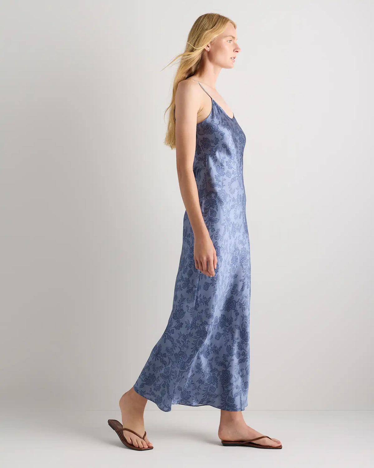 100% Washable Silk Maxi Slip Dress
