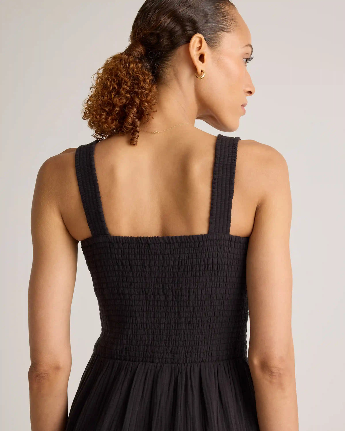 100% Organic Cotton Gauze Smocked Sleeveless Maxi Dress