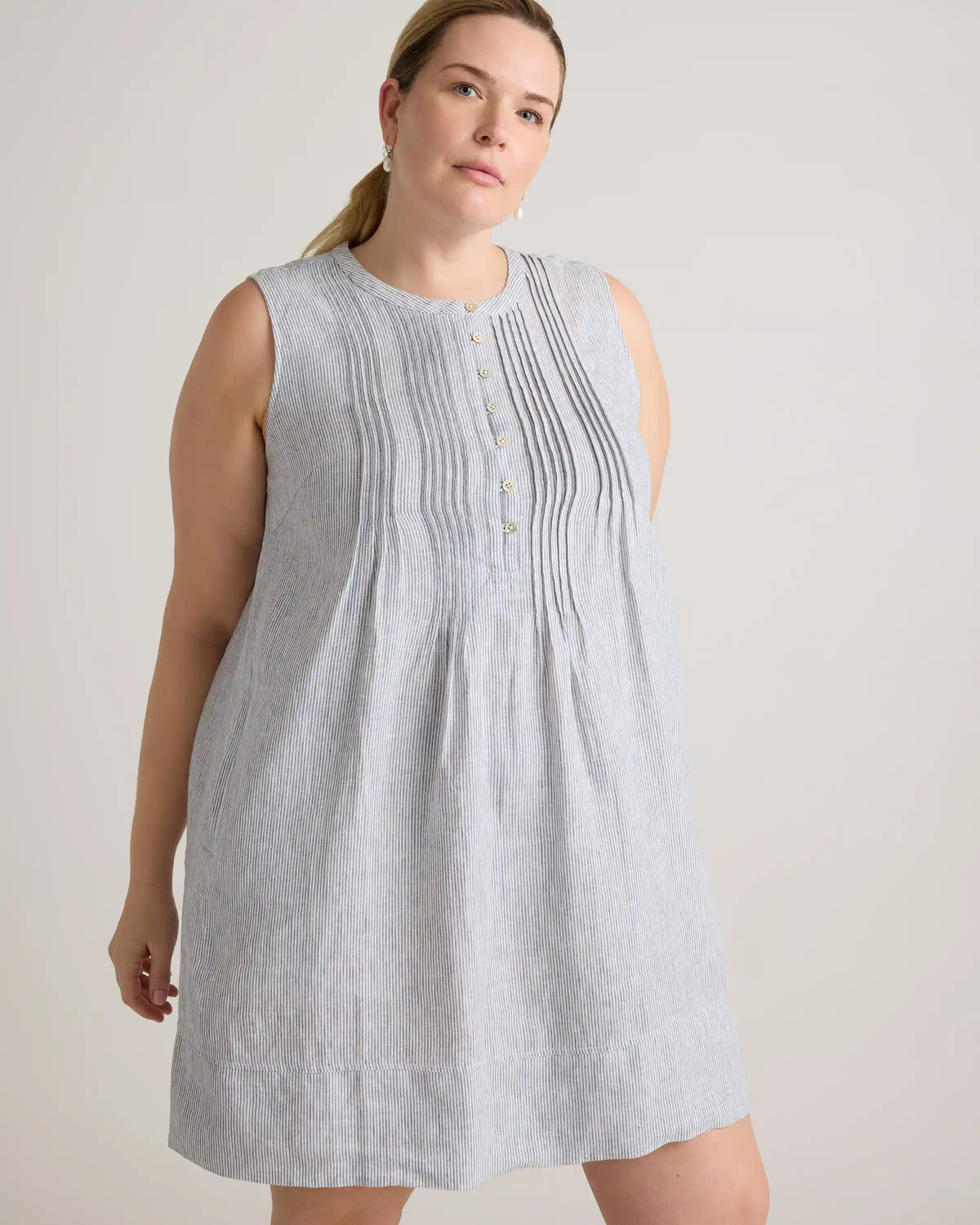 100% European Linen Sleeveless Swing Dress