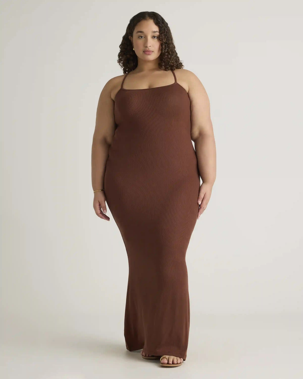 Tencel Rib Knit Maxi Slip Dress