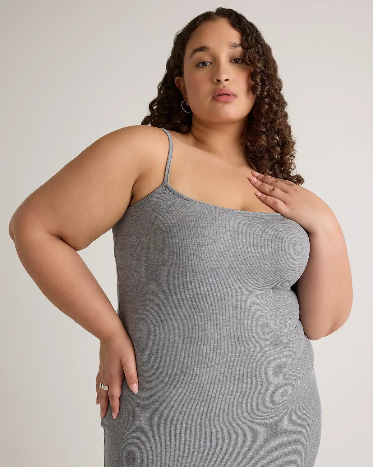 Tencel Rib Knit Maxi Slip Dress