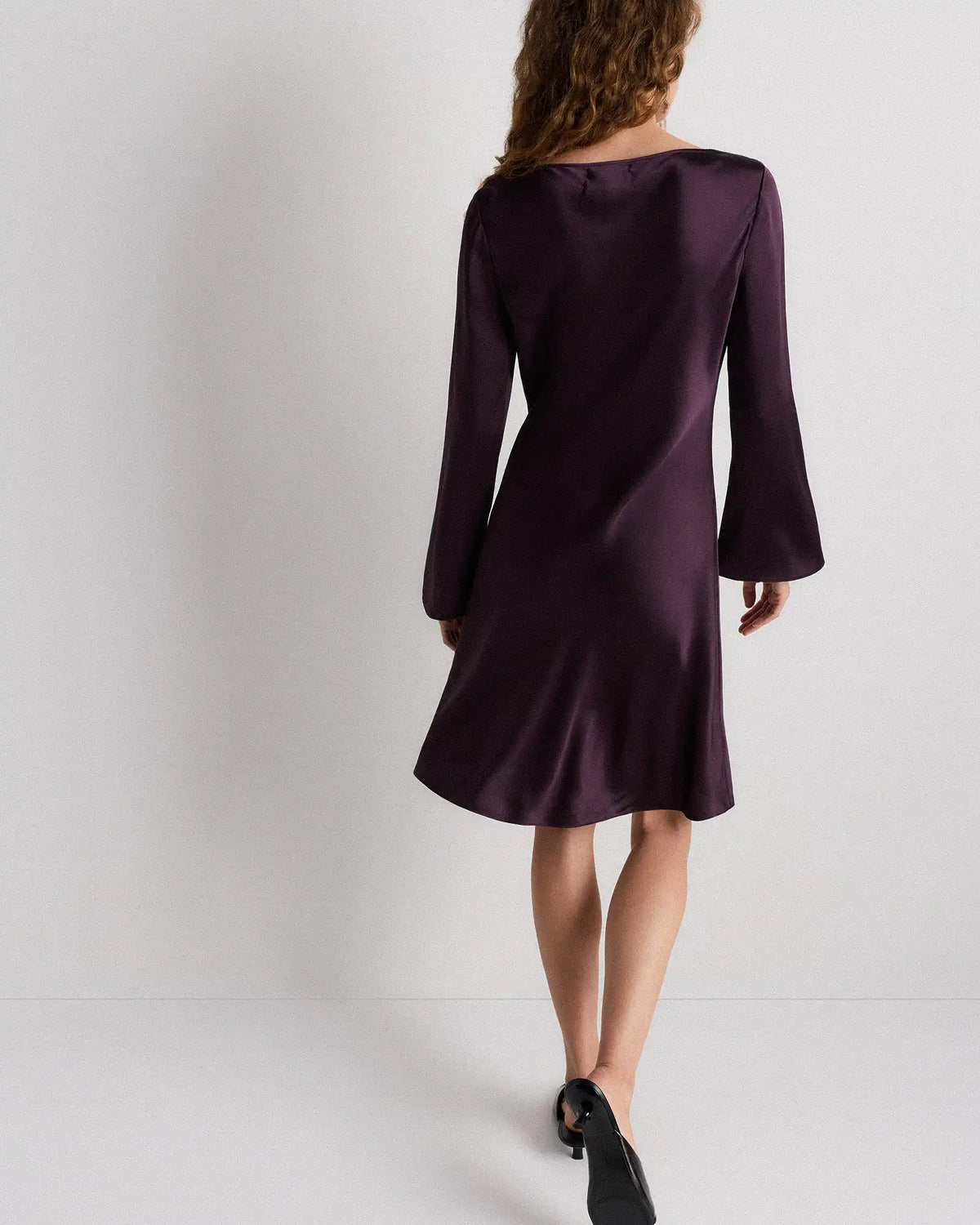 100% Washable Silk Long Sleeve Mini Dress