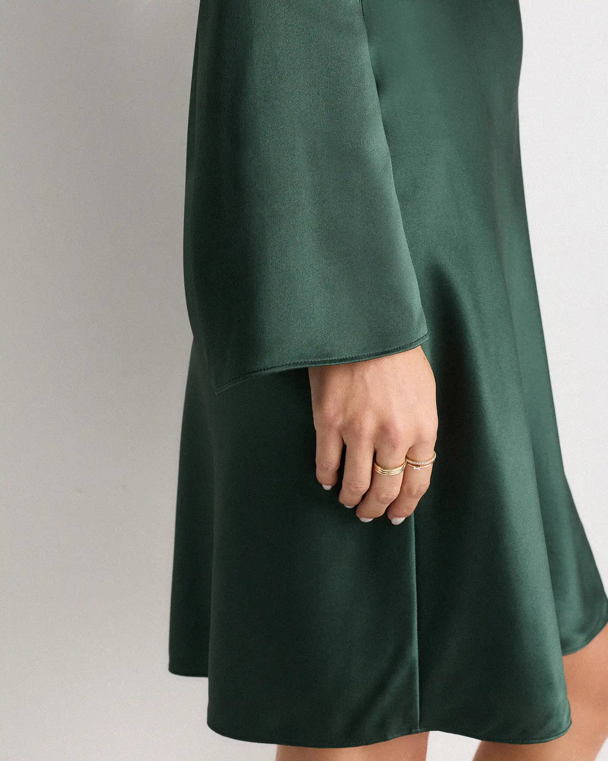 100% Washable Silk Long Sleeve Mini Dress