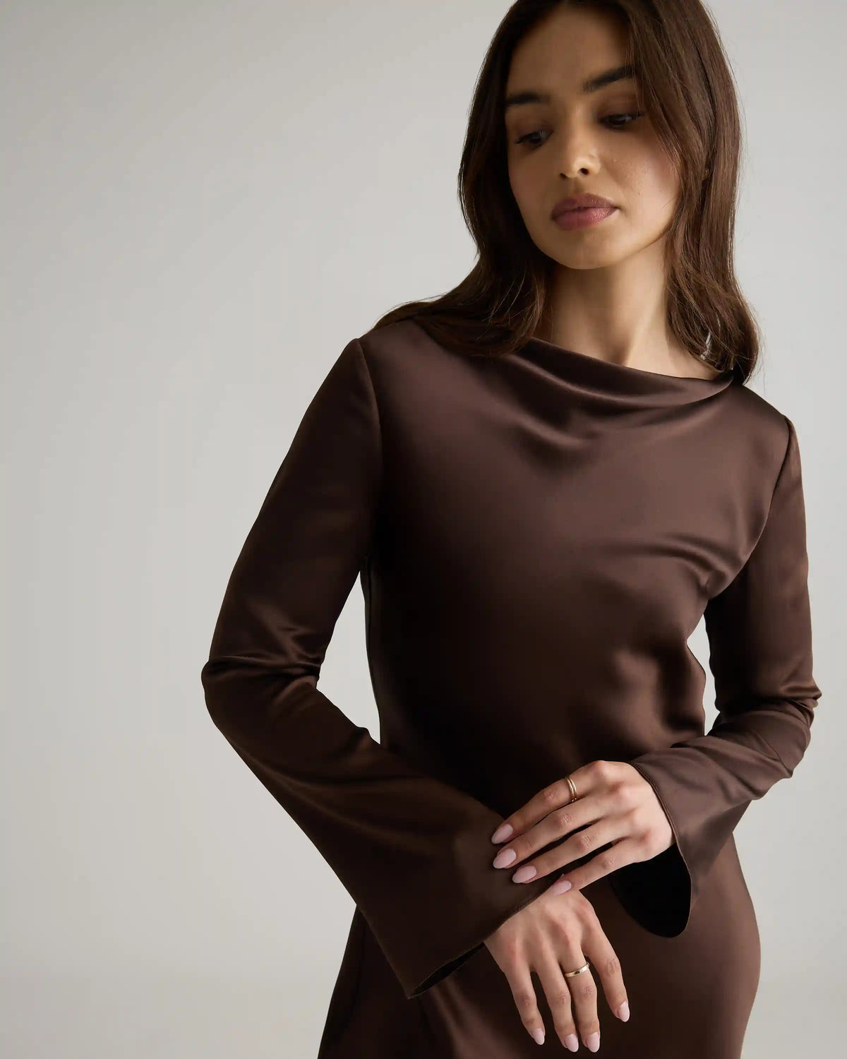 100% Washable Silk Long Sleeve Mini Dress