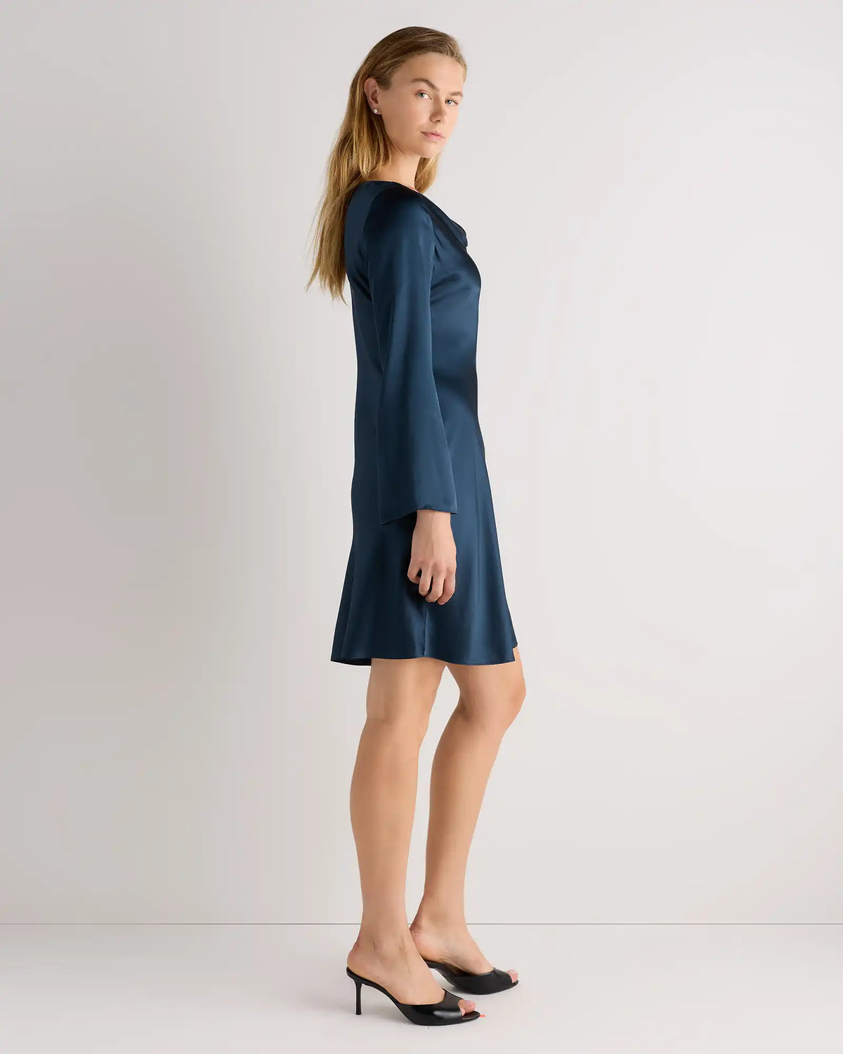 100% Washable Silk Long Sleeve Mini Dress