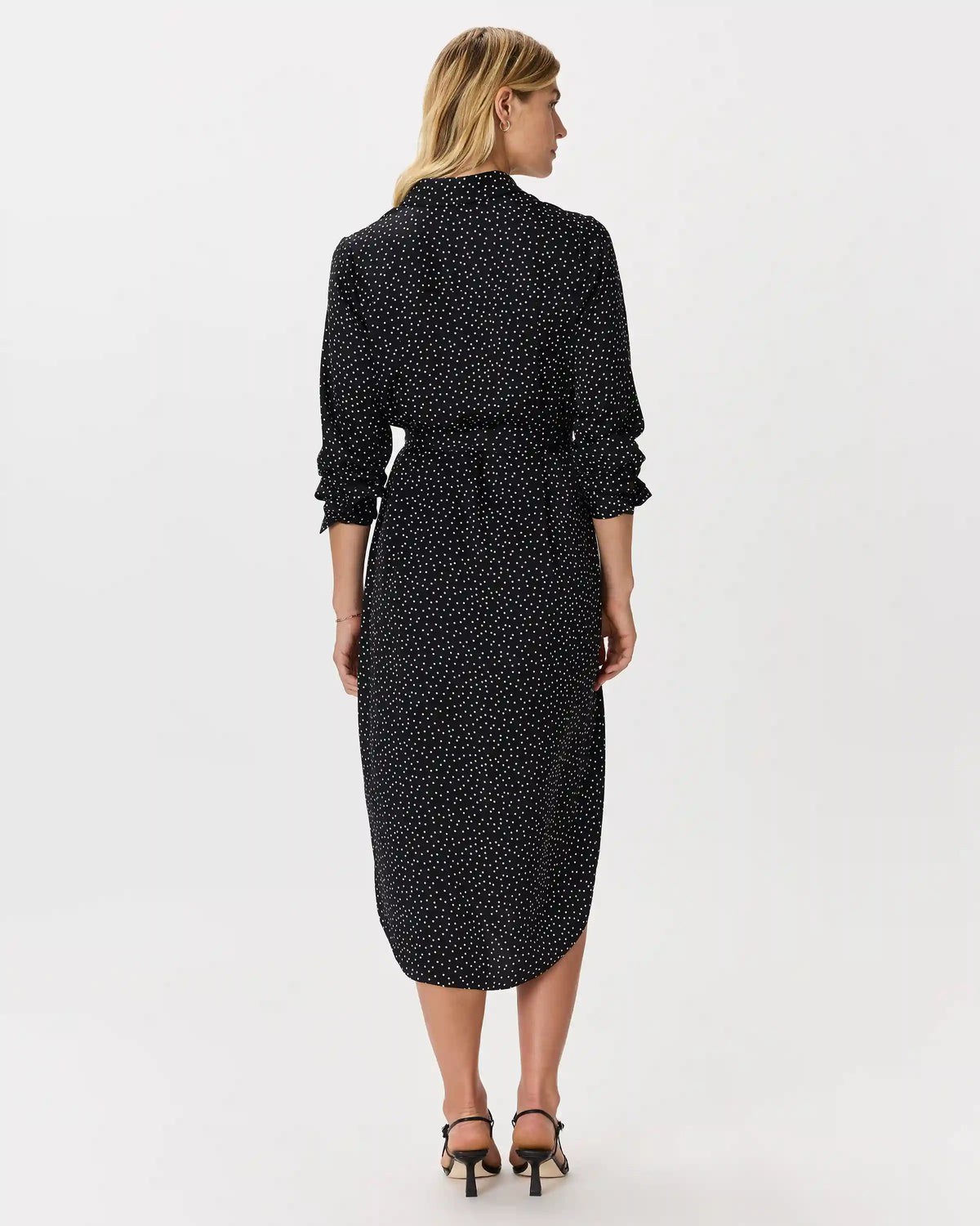 Washable Stretch Silk Maxi Shirt Dress