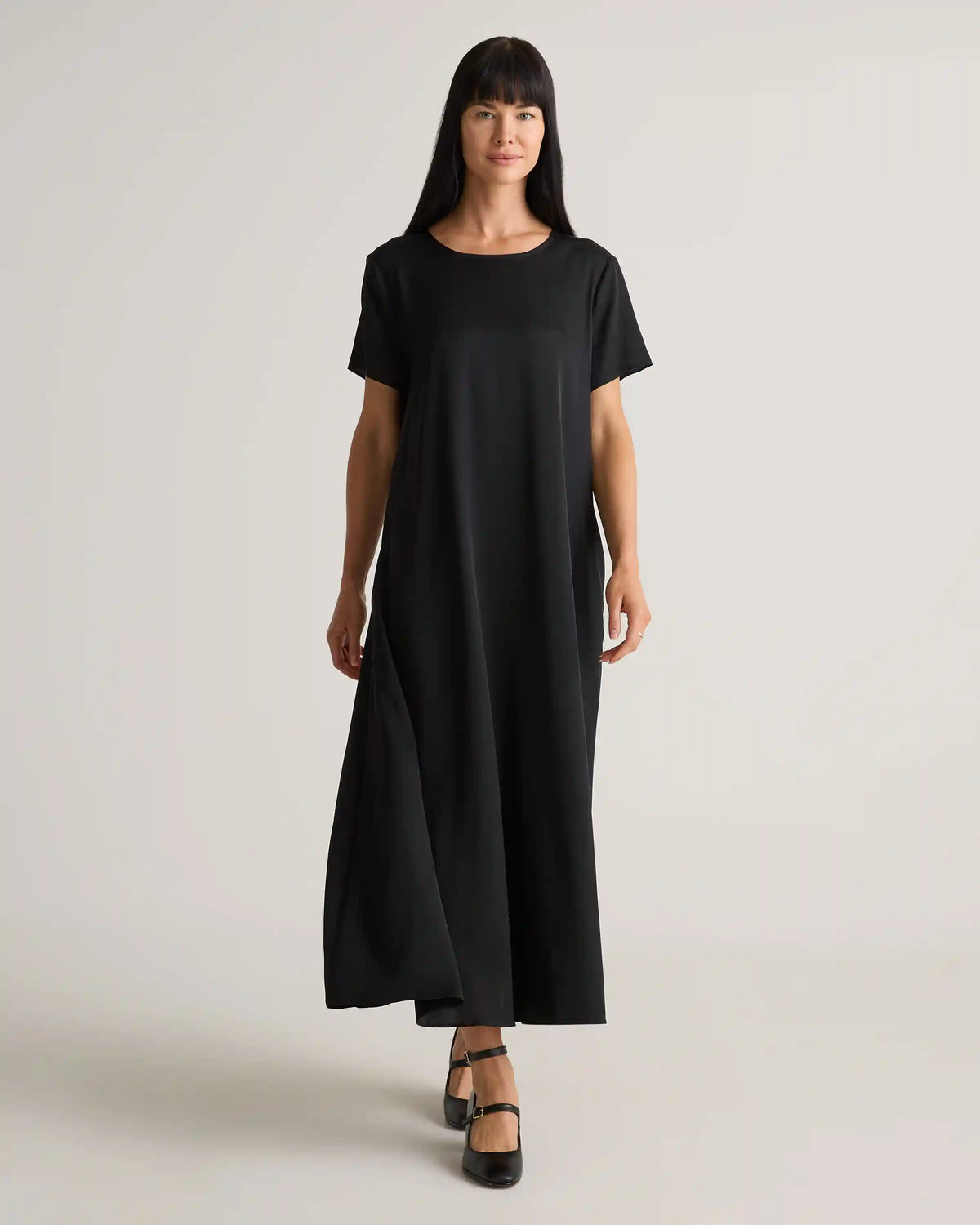 Washable Stretch Silk Voluminous Maxi Dress