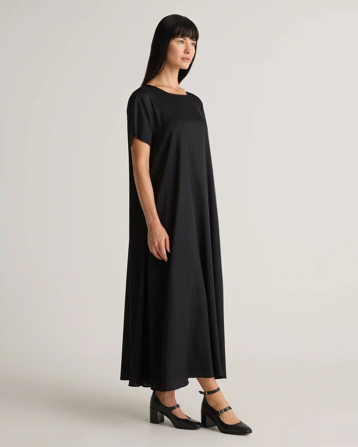 Washable Stretch Silk Voluminous Maxi Dress