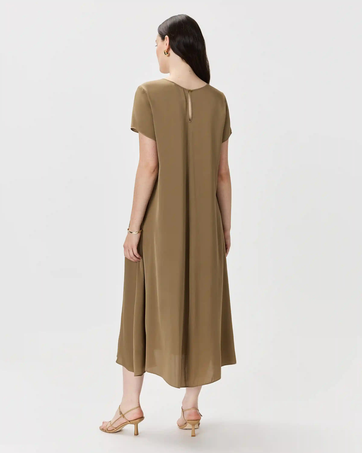 Washable Stretch Silk Voluminous Maxi Dress