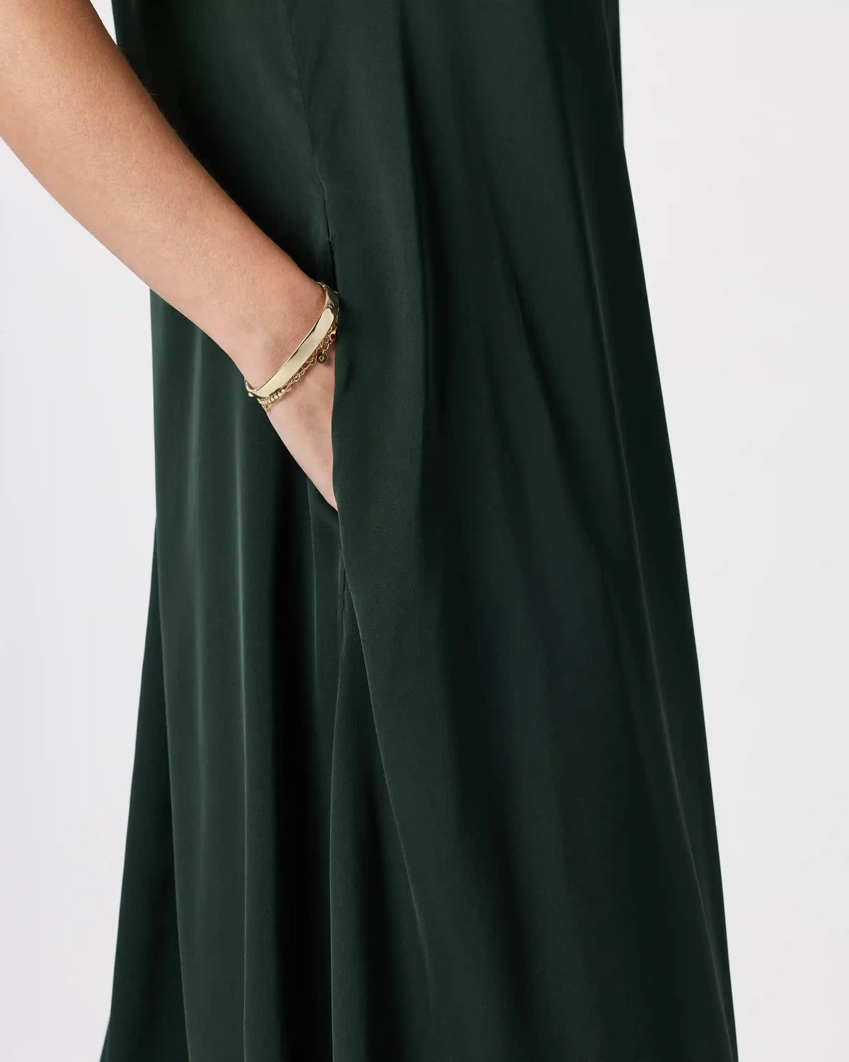 Washable Stretch Silk Voluminous Maxi Dress