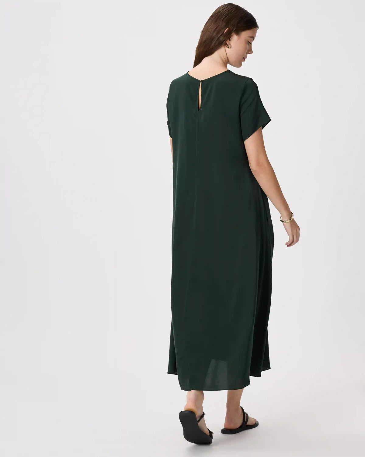 Washable Stretch Silk Voluminous Maxi Dress