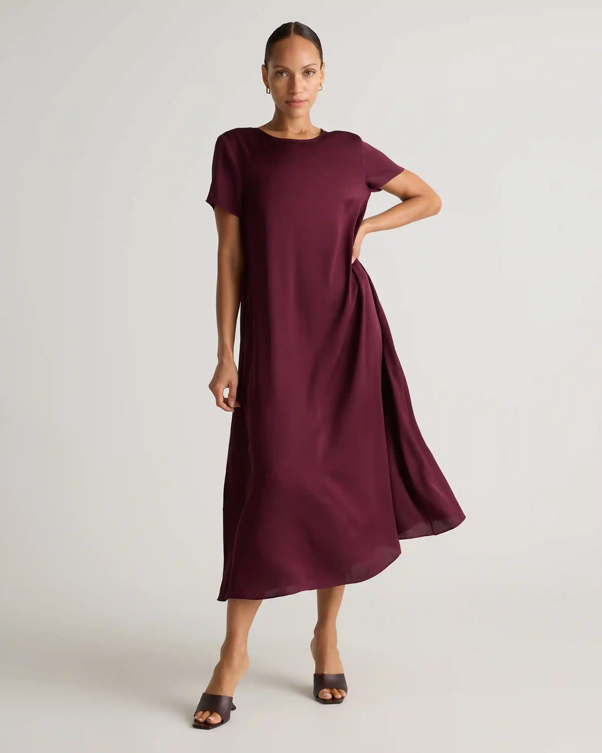 Washable Stretch Silk Voluminous Maxi Dress
