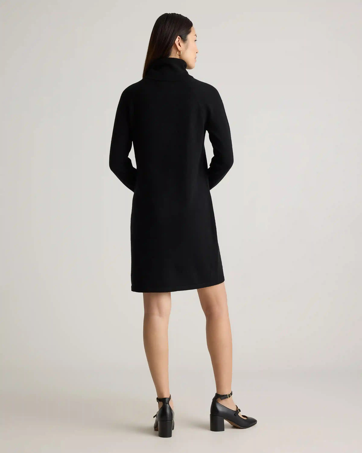 Mongolian Cashmere Turtleneck Sweater Dress