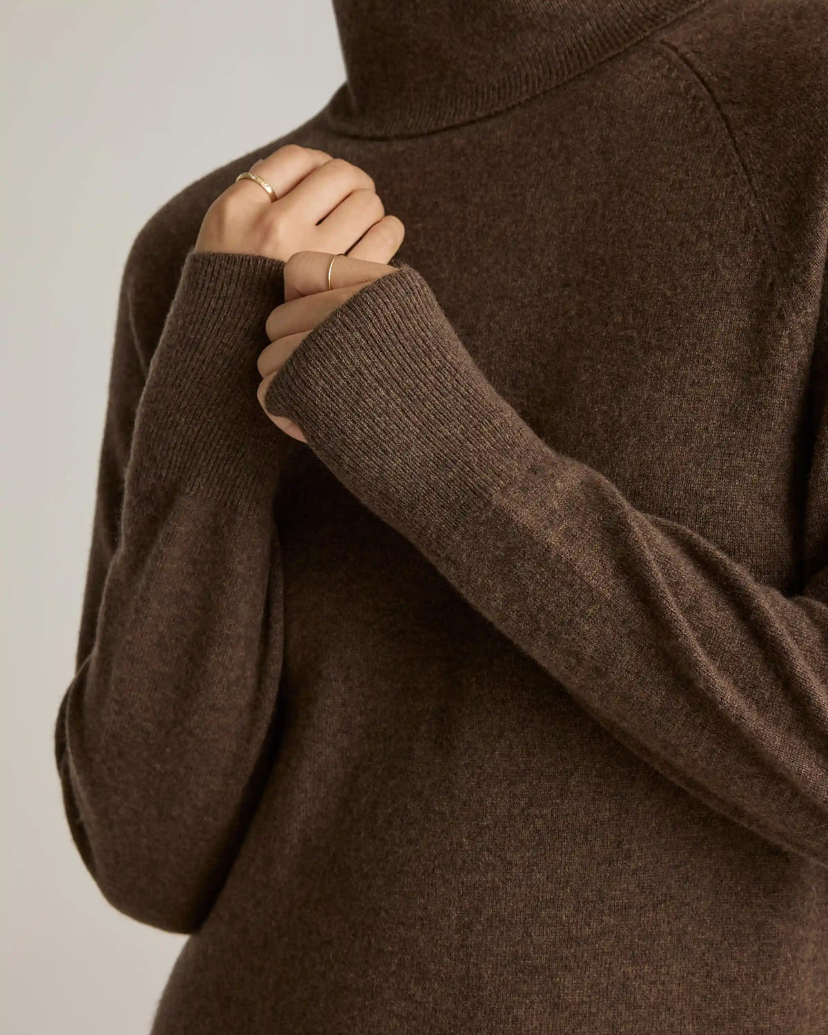 Mongolian Cashmere Turtleneck Sweater Dress