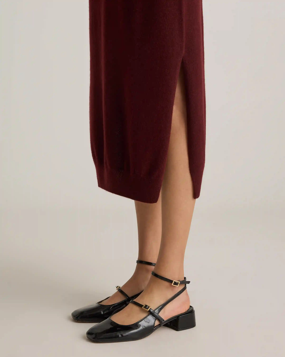 Mongolian Cashmere Turtleneck Midi Sweater Dress