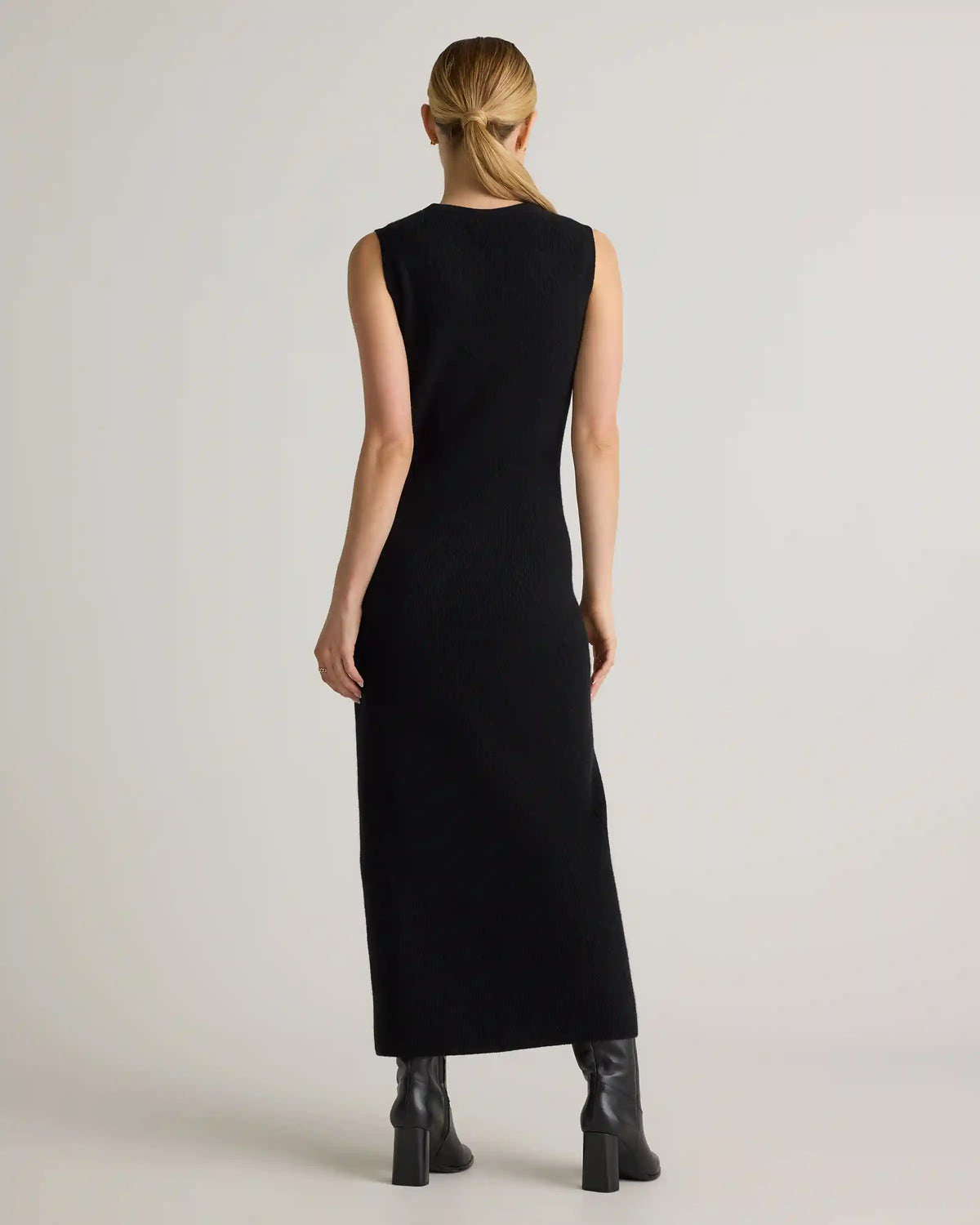 Mongolian Spring Cashmere Sleeveless Midi Sweater Dress