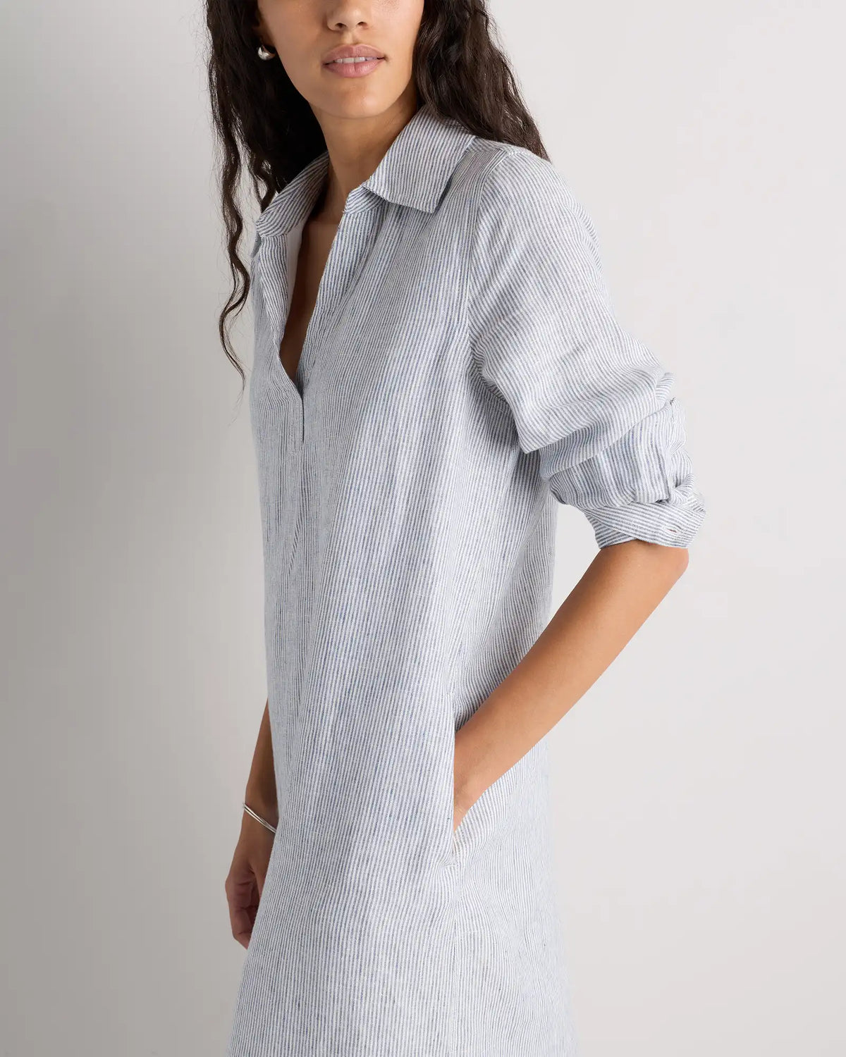 100% European Linen Popover Maxi Dress