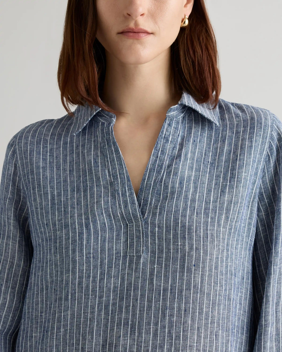 100% European Linen Popover Maxi Dress