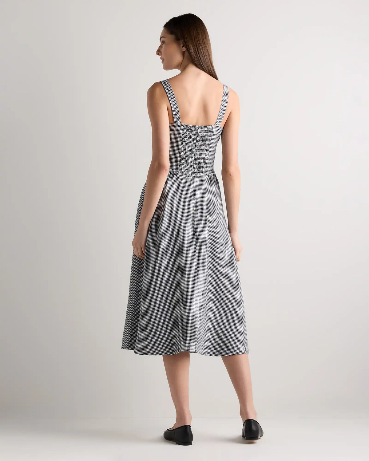 100% European Linen Corset Midi Dress