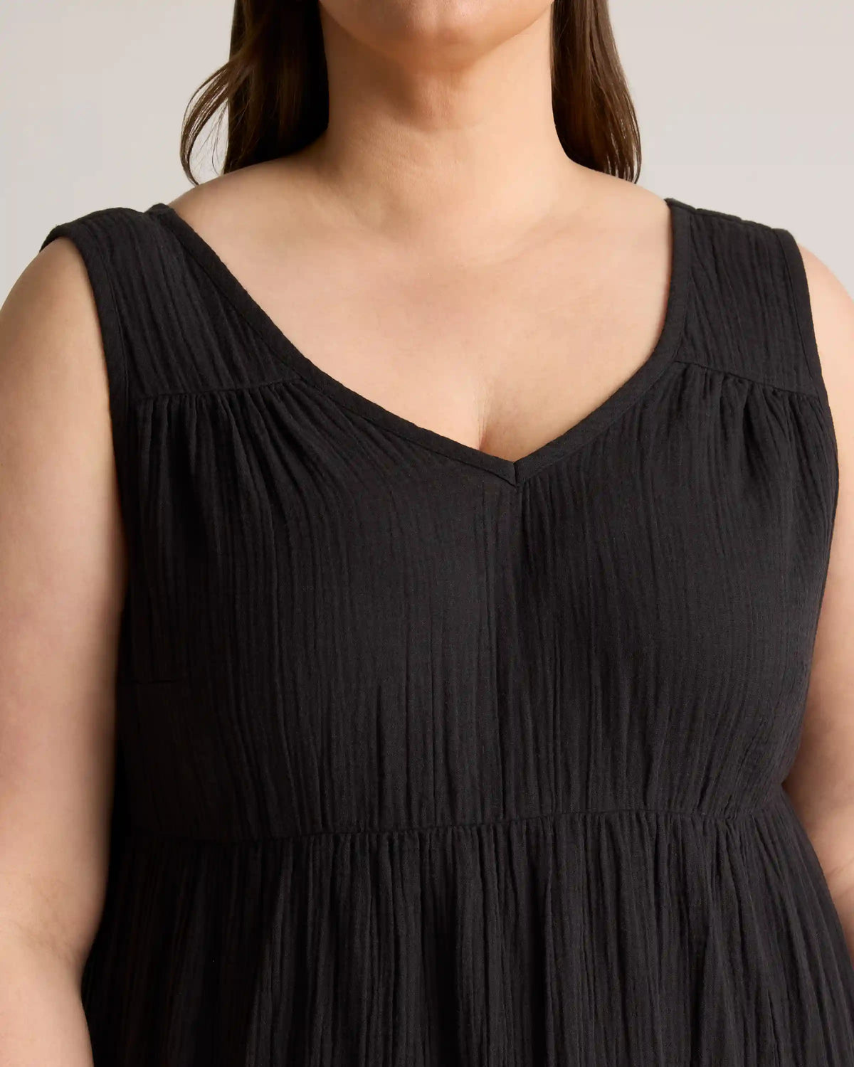 100% Organic Cotton Gauze Tiered Maxi Dress