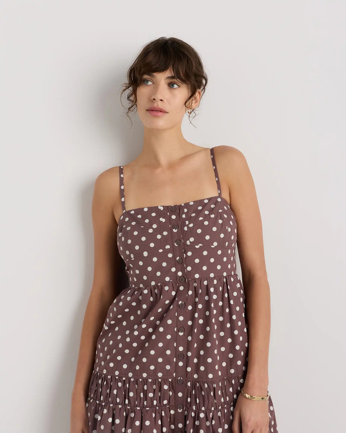 100% Organic Cotton Poplin Spaghetti Strap Maxi Dress