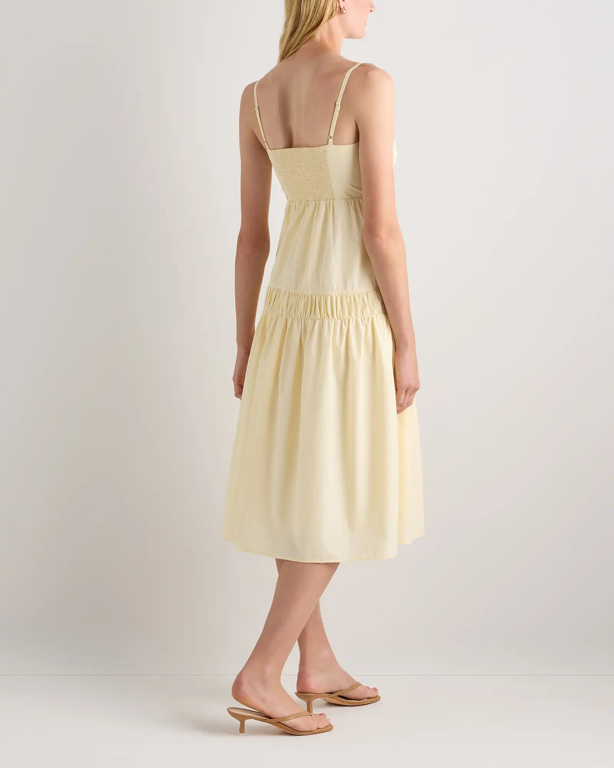 100% Organic Cotton Poplin Spaghetti Strap Maxi Dress