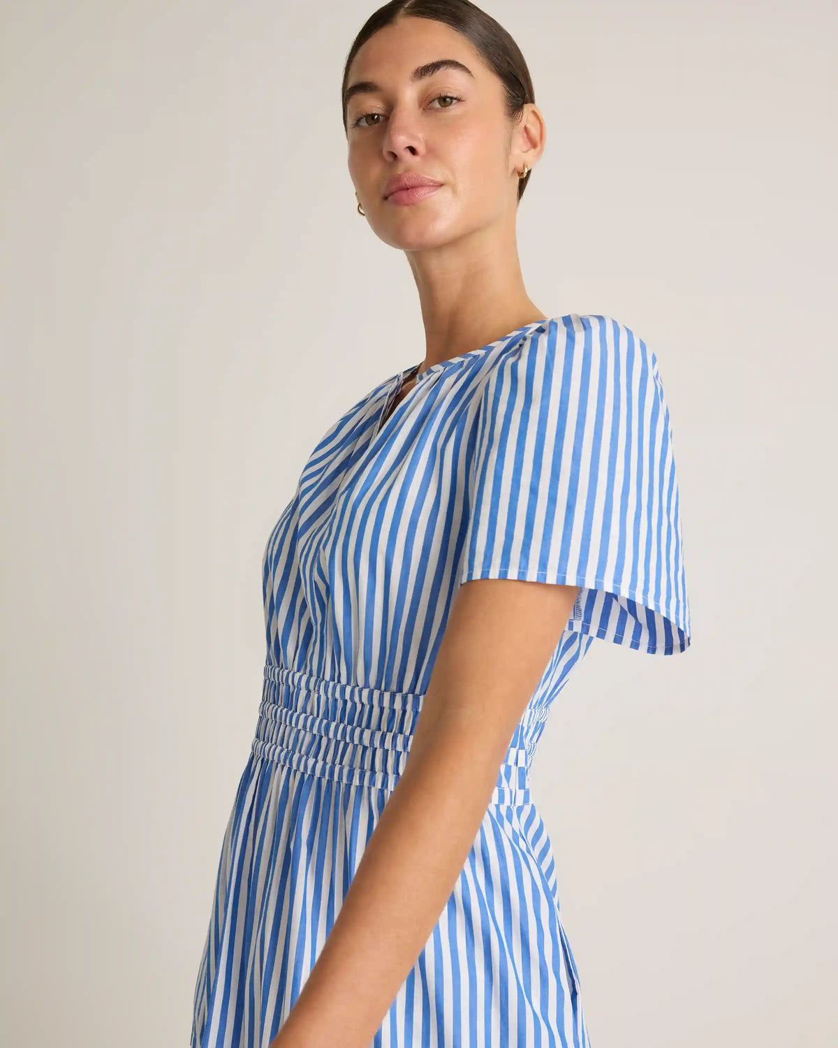 100% Organic Cotton Poplin Tiered Maxi Dress