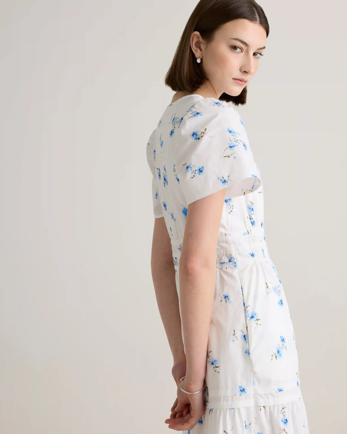 100% Organic Cotton Poplin Tiered Maxi Dress
