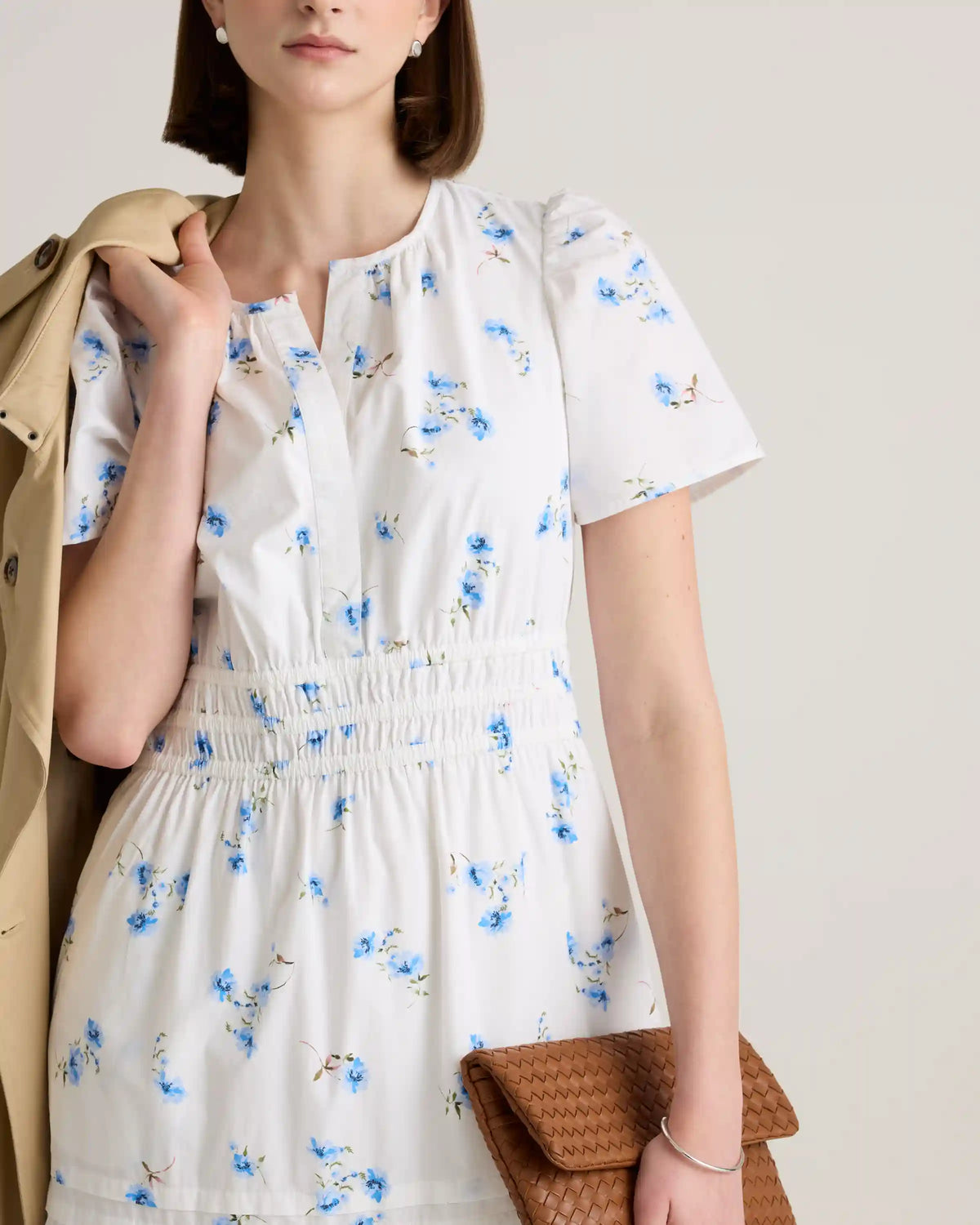 100% Organic Cotton Poplin Tiered Maxi Dress