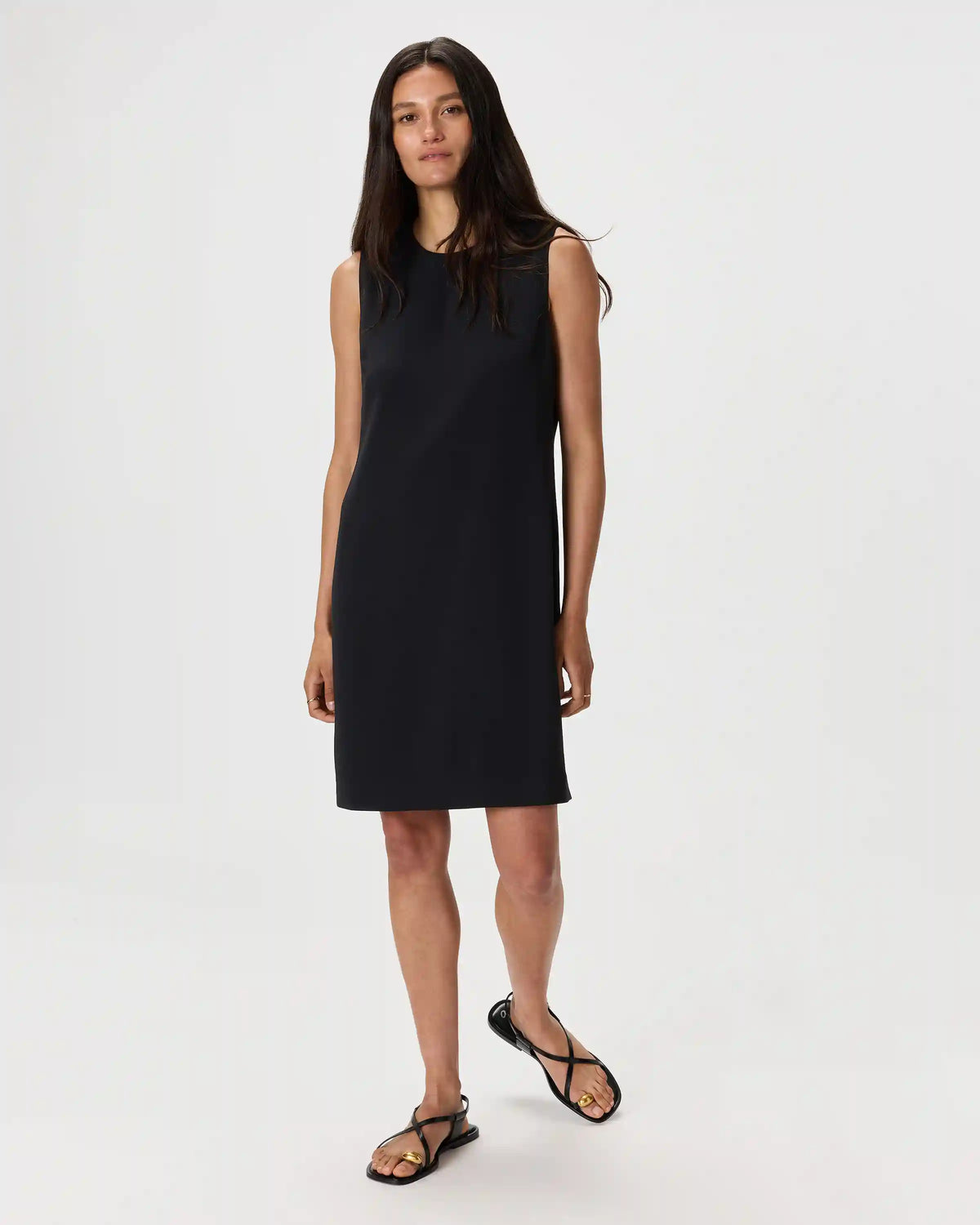 Fluid Crepe Sleeveless Shift Dress