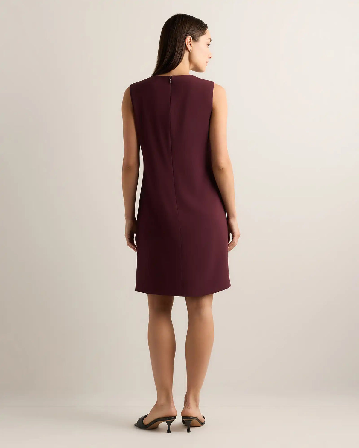 Fluid Crepe Sleeveless Shift Dress