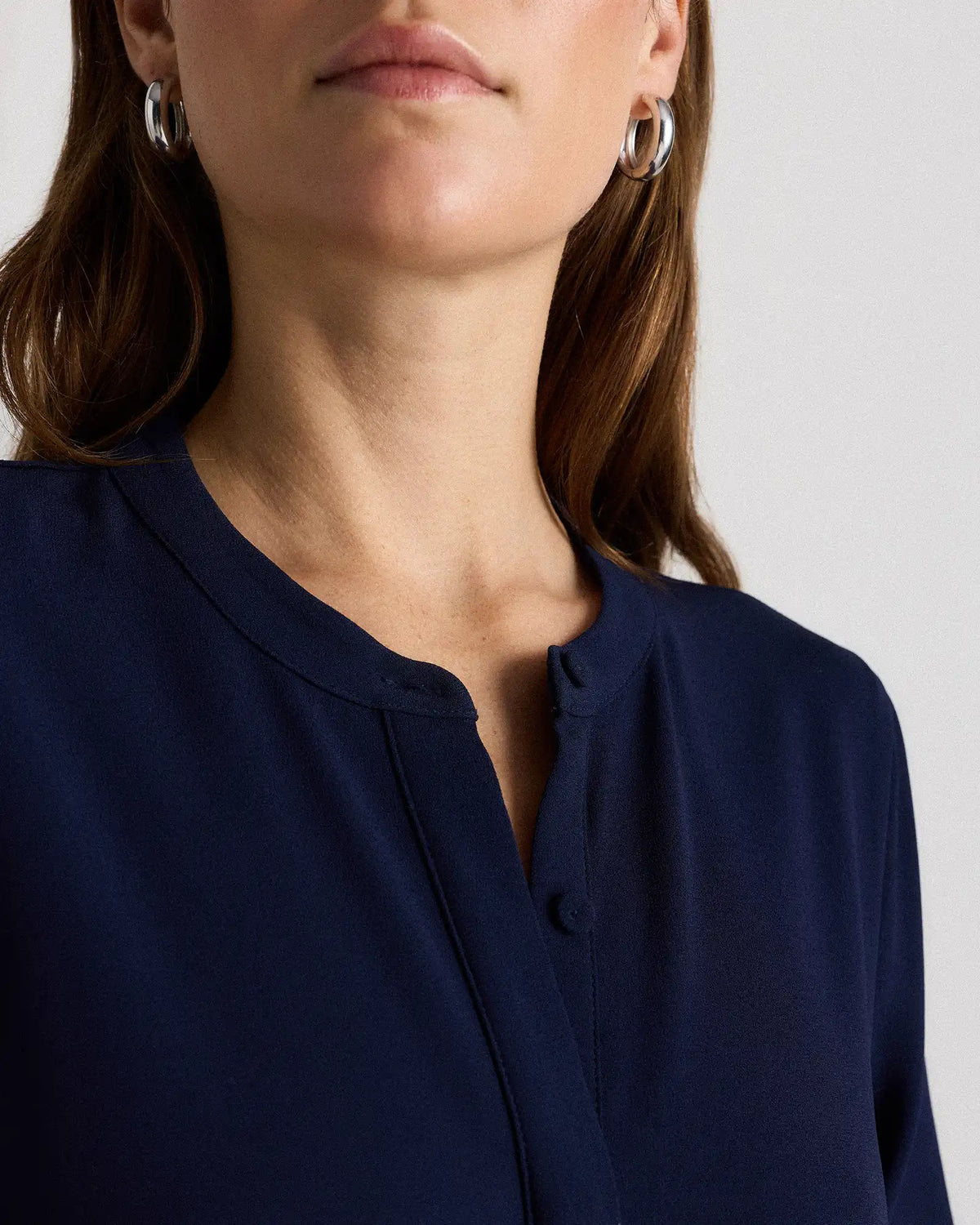 Fluid Crepe Shirt Dress