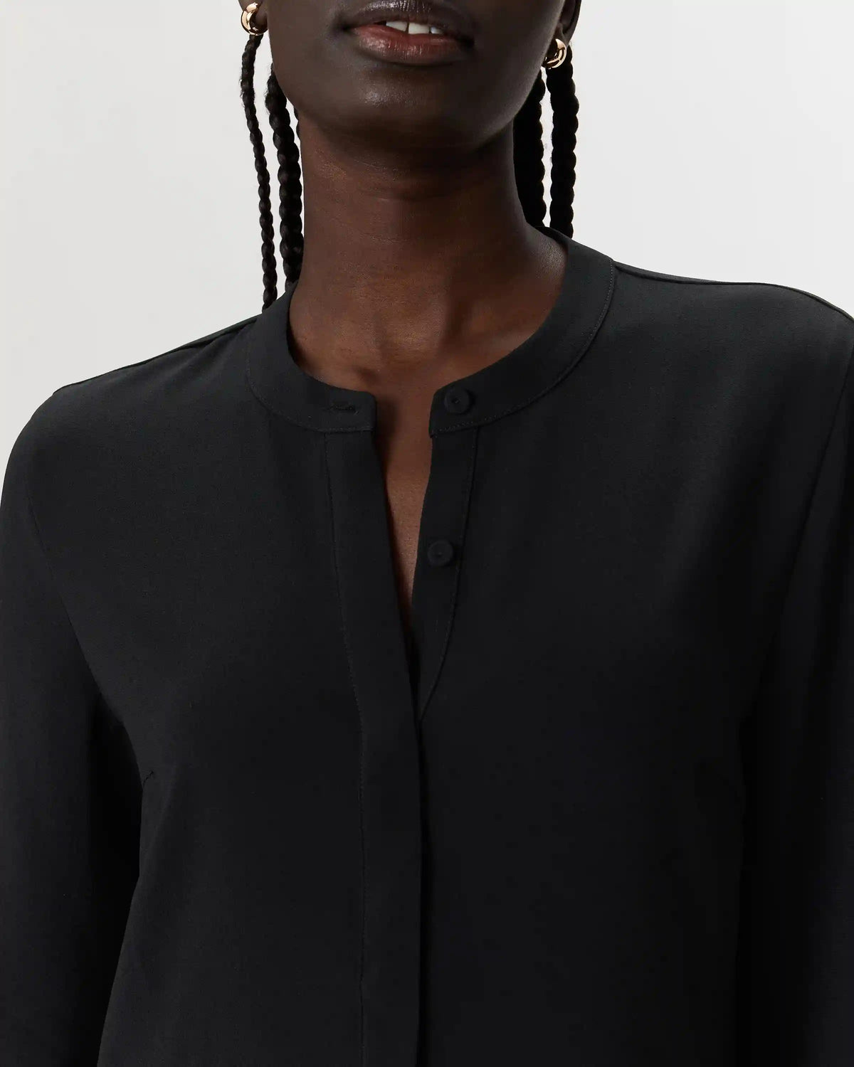 Fluid Crepe Shirt Dress