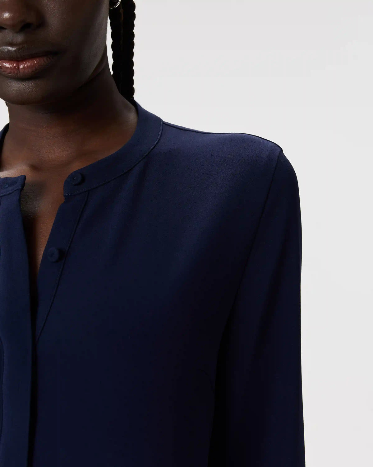 Fluid Crepe Shirt Dress