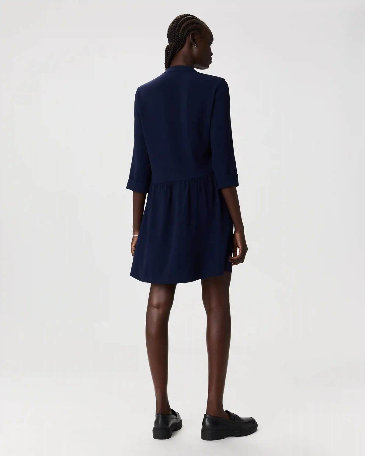 Fluid Crepe Shirt Dress