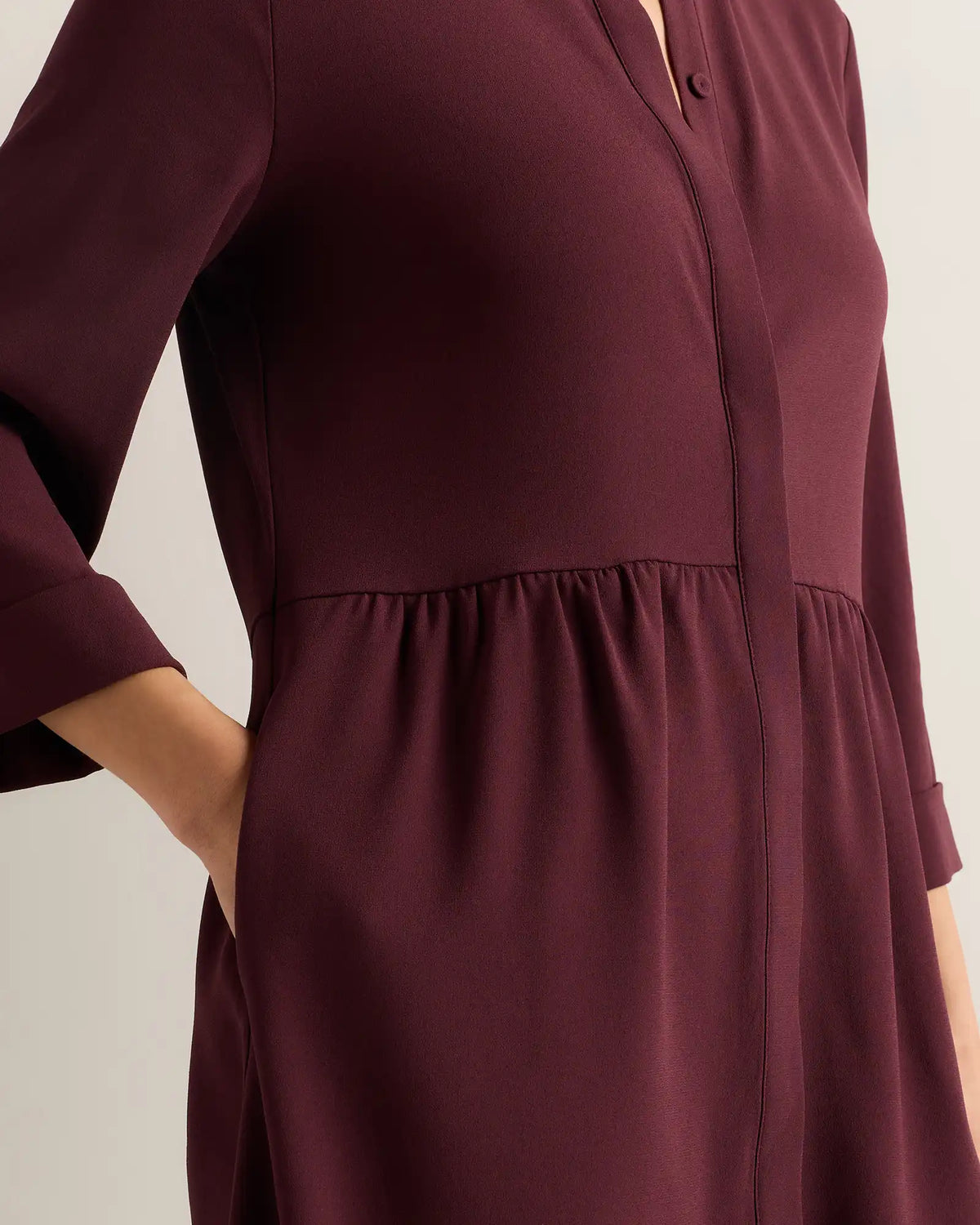 Fluid Crepe Shirt Dress