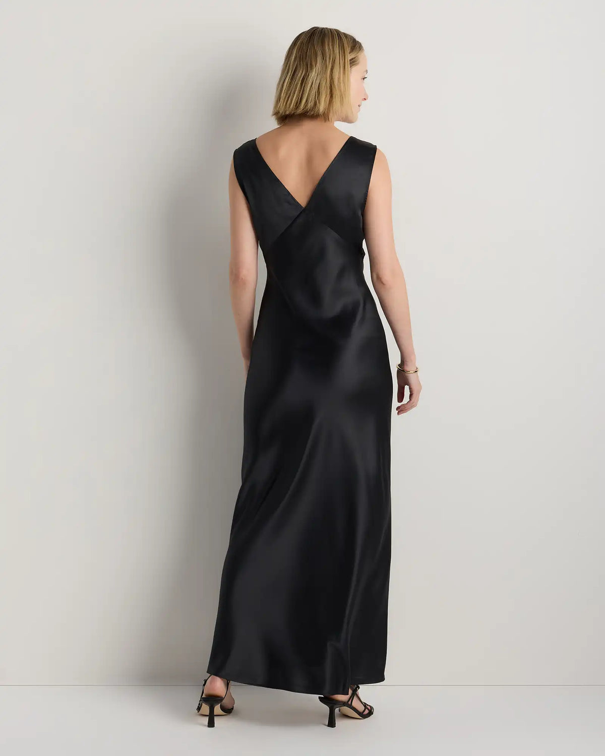 100% Washable Silk V-Neck Maxi Dress