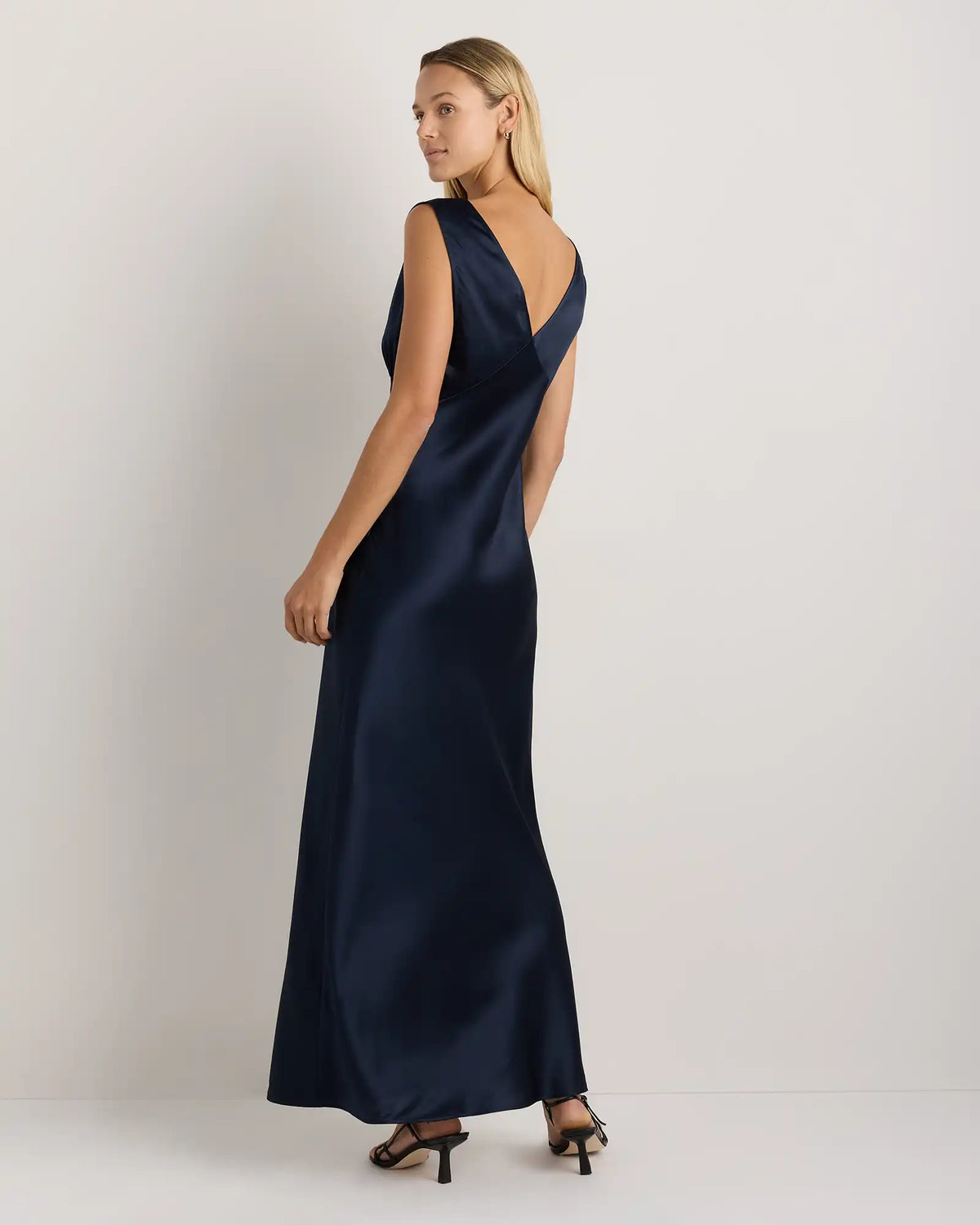 100% Washable Silk V-Neck Maxi Dress