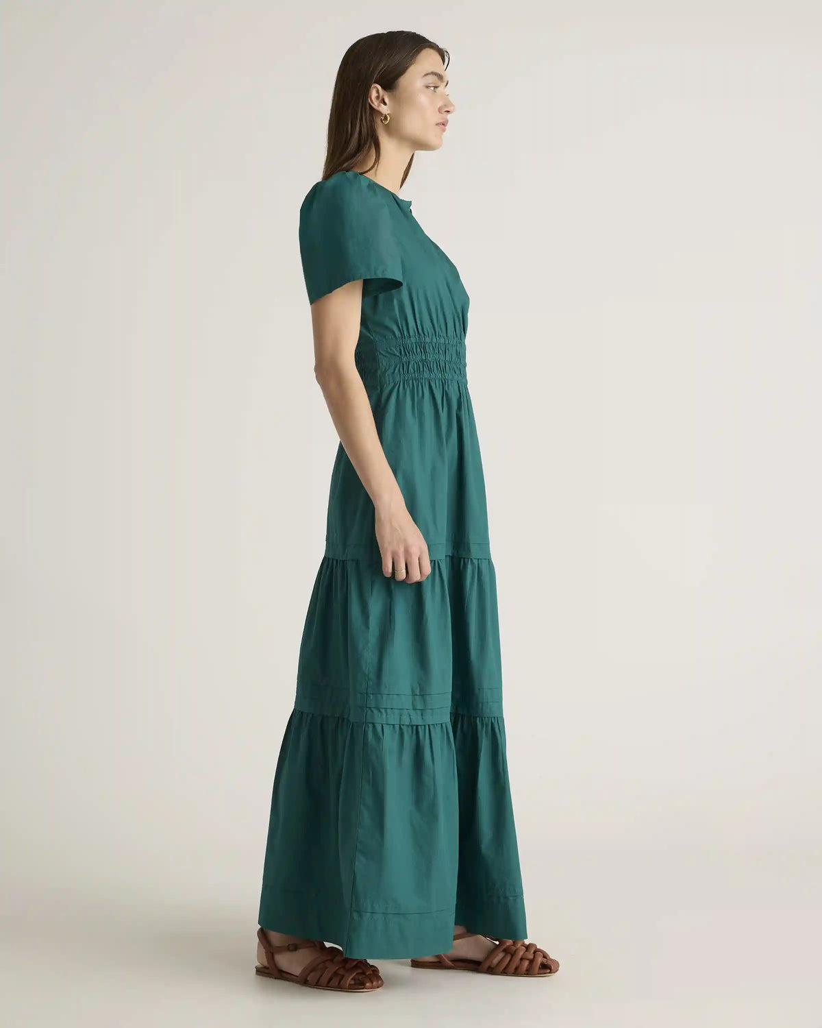 100% Organic Cotton Gauze Tiered Maxi Dress