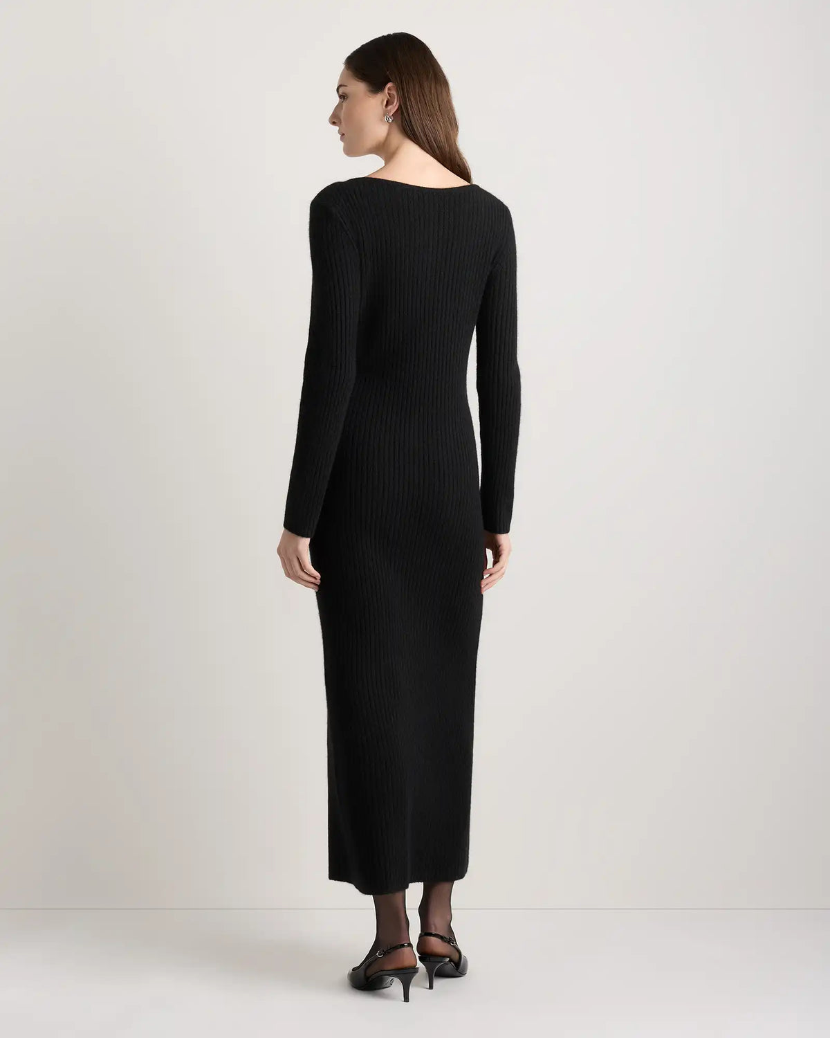 100% Yak Wool Ribbed Cardigan Sweater Dress