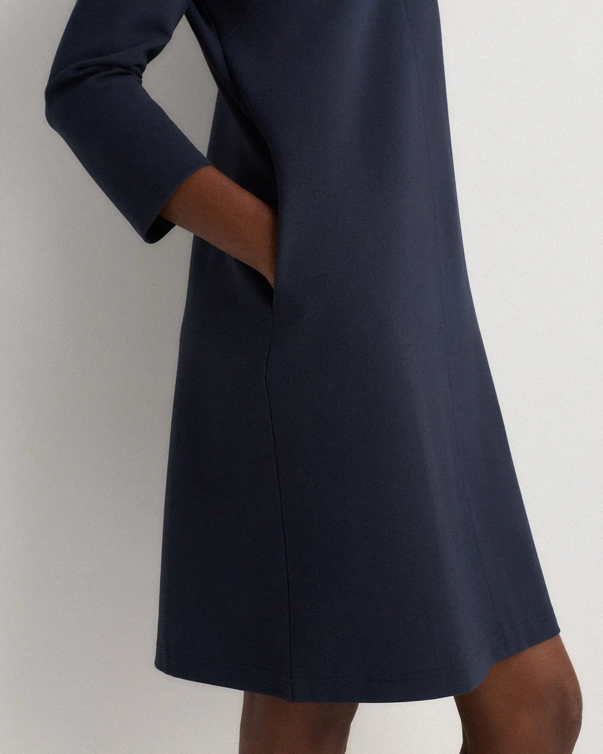 Ultra-Stretch Ponte Split Neck Mini Dress