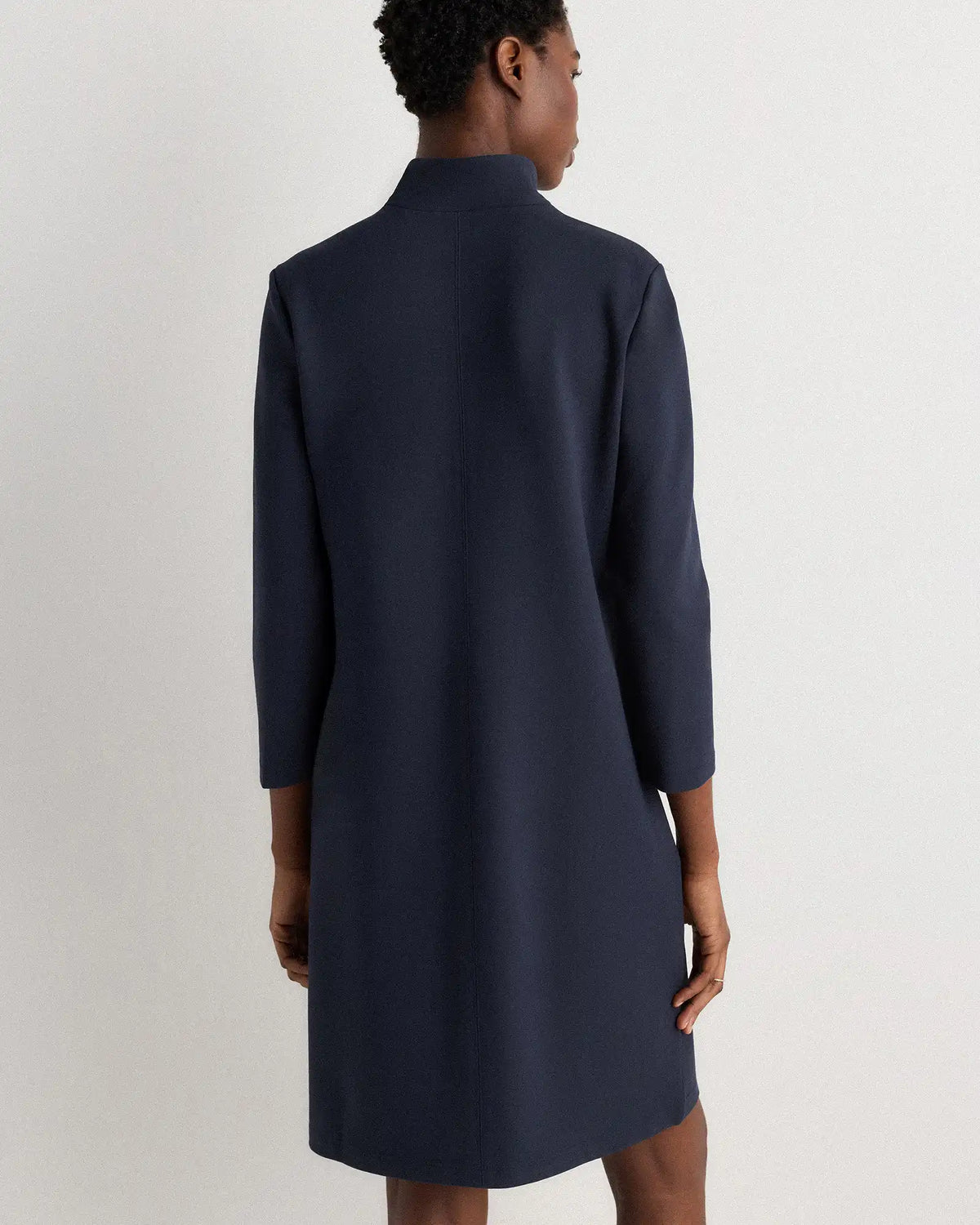 Ultra-Stretch Ponte Split Neck Mini Dress