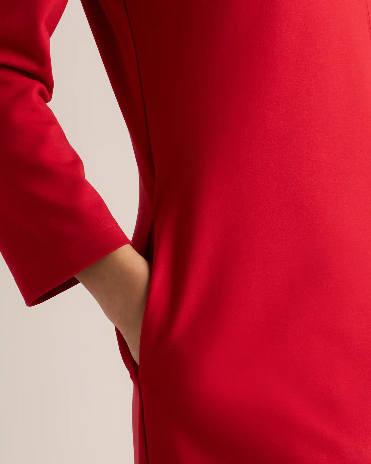 Ultra-Stretch Ponte Split Neck Mini Dress