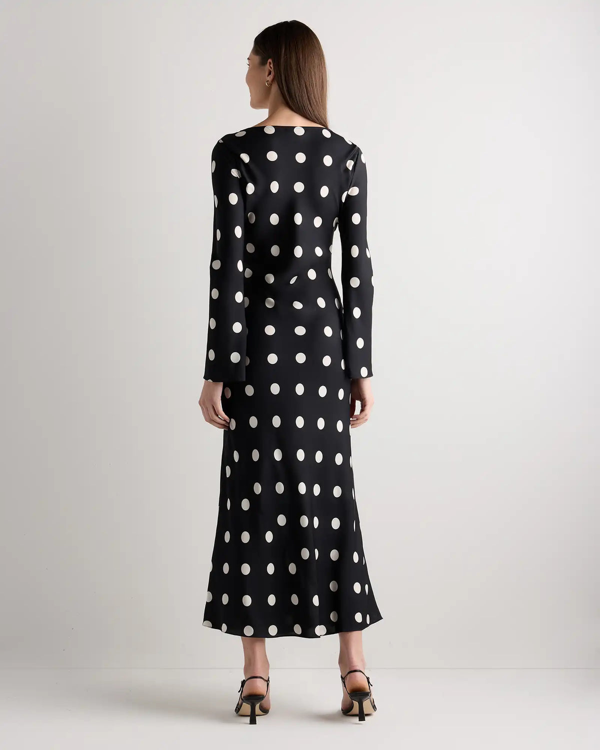 Washable Stretch Silk Long Sleeve Maxi Dress