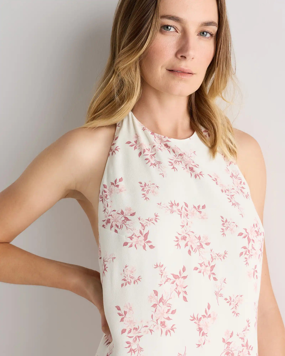 Lightweight Crepe Halter Mini Dress