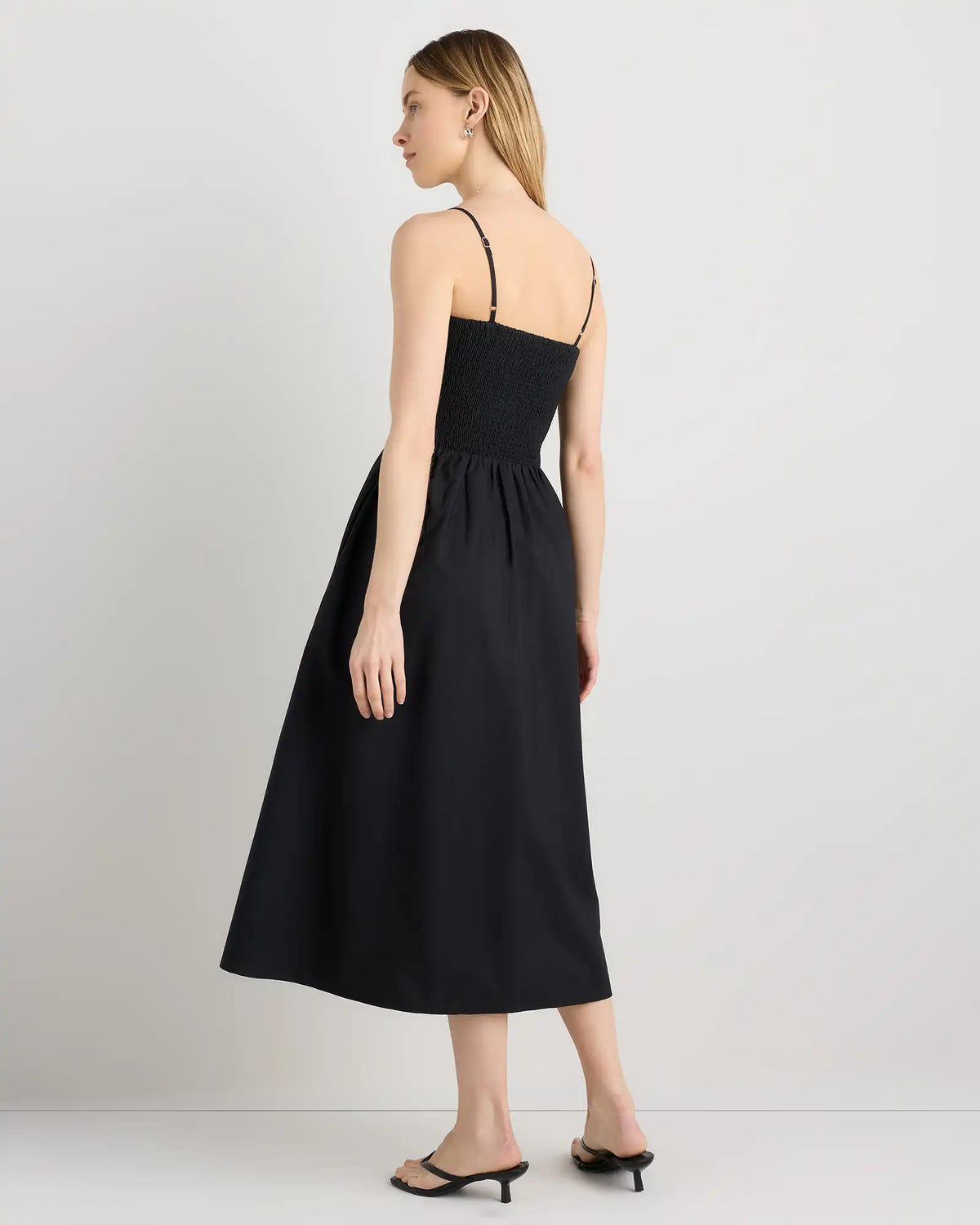 100% Organic Cotton Poplin Drop Waist Midi Dress
