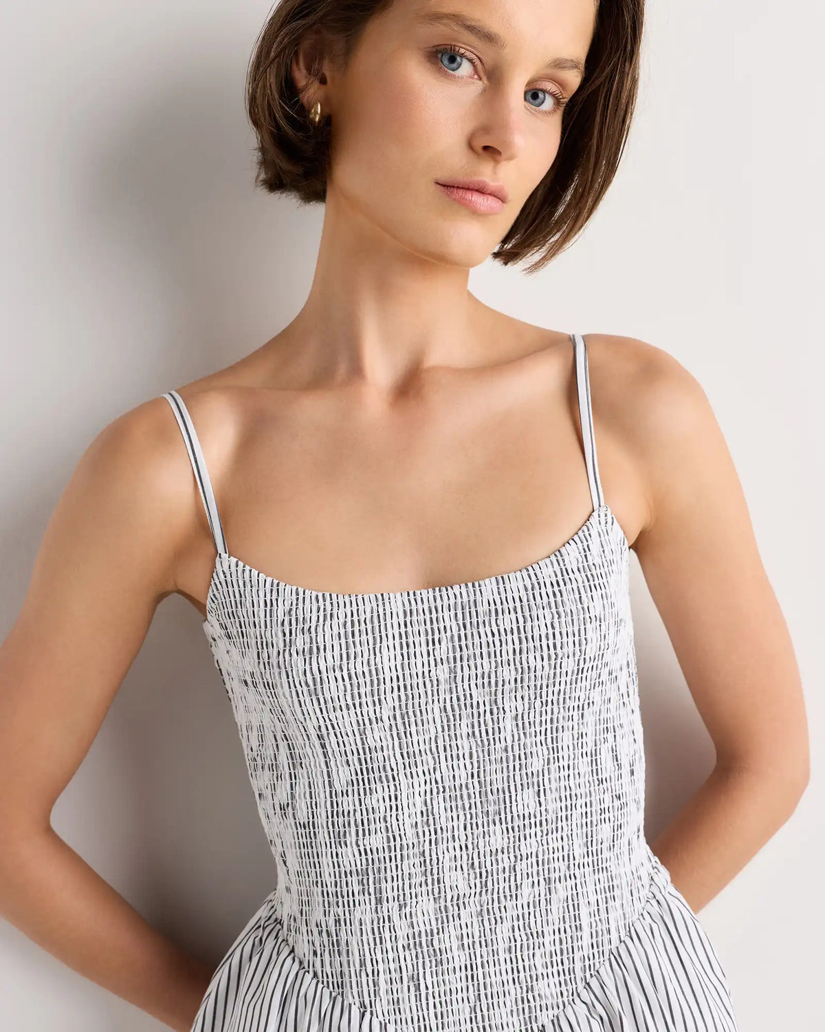 100% Organic Cotton Poplin Drop Waist Midi Dress