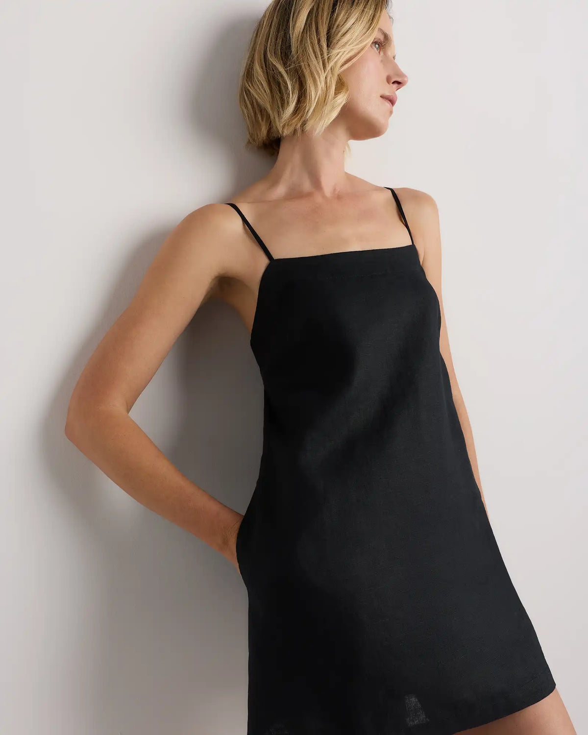 100% European Linen Mini Skort Dress